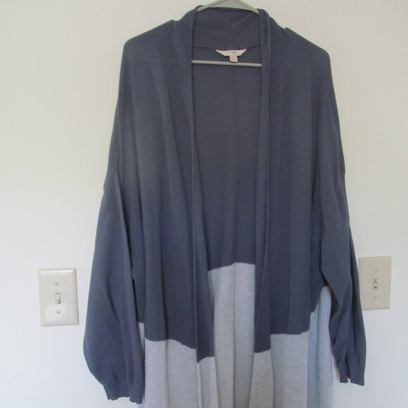 Terra & Sky Grey Two Tone Long Cardigan Sweater Size 4X - Picture 1 of 2